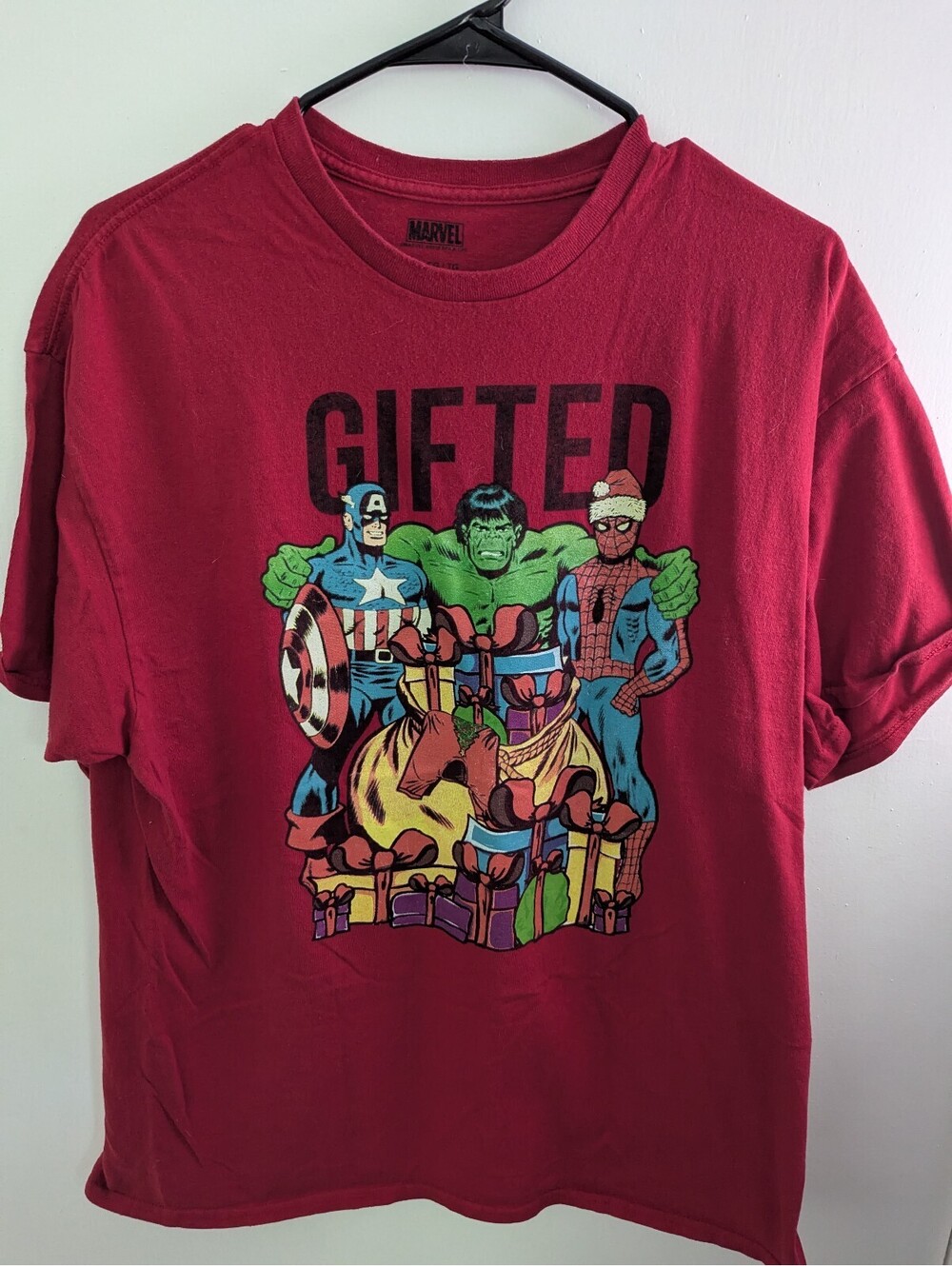 Marvel Gifted Avengers Christmas Graphic T-Shirt Red